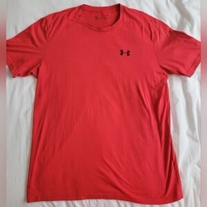 UNDER ARMOR Mens Red Short Sleeved T-Shirt Size Large